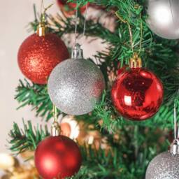 Voltico Christmas Decoration Baubles Red&Silver 55mm 35pcs Set in Red - Size: 30 Pieces - thumbnail 2
