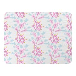 Benjamin Tate Design Pink & Blue Flower Design Blanket in Natural - Size: 120 cm x 150 cm - thumbnail 1