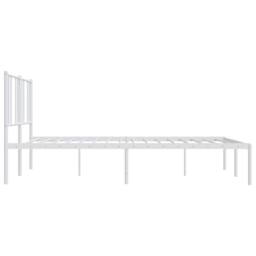 Berkfield Home Metal Bed Frame with Headboard White 193x203 cm - thumbnail 7