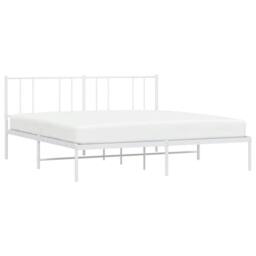 Berkfield Home Metal Bed Frame with Headboard White 193x203 cm - thumbnail 5