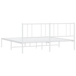 Berkfield Home Metal Bed Frame with Headboard White 193x203 cm - thumbnail 8