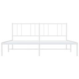 Berkfield Home Metal Bed Frame with Headboard White 193x203 cm - thumbnail 6