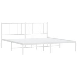 Berkfield Home Metal Bed Frame with Headboard White 193x203 cm - thumbnail 4