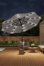Living and Home 3m Outdoor Solar 24 LED Lights Patio with Crank (Base is not included) in Grey - thumbnail 2