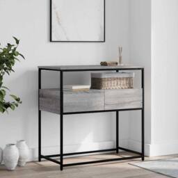 Berkfield Home Console Table Grey Sonoma 75x40x75 cm Engineered Wood - Size: 75 x 40 x 75 cm - thumbnail 2