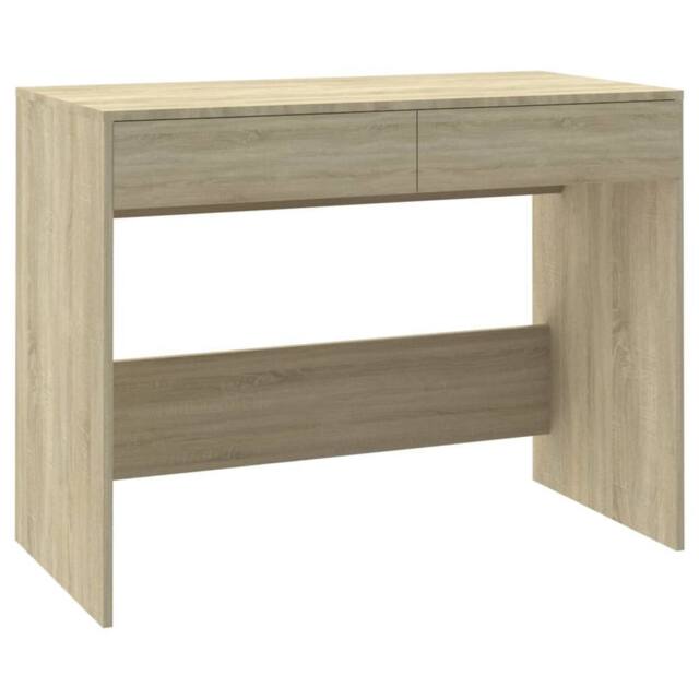Berkfield Home Desk Sonoma Oak 101x50x76.5 cm Engineered Wood in Beige - image 1