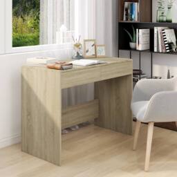 Berkfield Home Desk Sonoma Oak 101x50x76.5 cm Engineered Wood in Beige - thumbnail 2