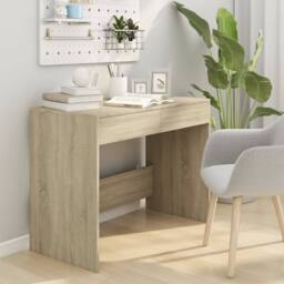 Berkfield Home Desk Sonoma Oak 101x50x76.5 cm Engineered Wood in Beige - thumbnail 3