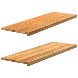 Berkfield Home Window Sills 2 pcs Light Brown 120x40x2 cm Solid Wood Oak - Size: Medium - thumbnail 1