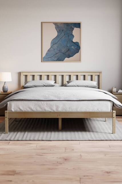 HD Designs Milan King Size Wooden Bed Frame Low Foot 820 x 1595 x 2050 mm in Brown - image 1