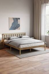 HD Designs Milan King Size Wooden Bed Frame Low Foot 820 x 1595 x 2050 mm in Brown - thumbnail 2