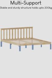 HD Designs Milan King Size Wooden Bed Frame Low Foot 820 x 1595 x 2050 mm in Brown - thumbnail 6