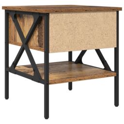 Berkfield Home Bedside Table Old Wood 40x42x45 cm Engineered Wood in Brown - Size: 40 x 42 x 45 cm - thumbnail 8
