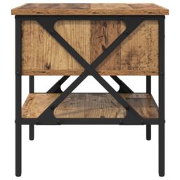 Berkfield Home Bedside Table Old Wood 40x42x45 cm Engineered Wood in Brown - Size: 40 x 42 x 45 cm - thumbnail 7