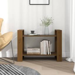 Berkfield Home Book Cabinet/Room Divider Honey Brown 80x35x56.5 cm Solid Wood - thumbnail 3