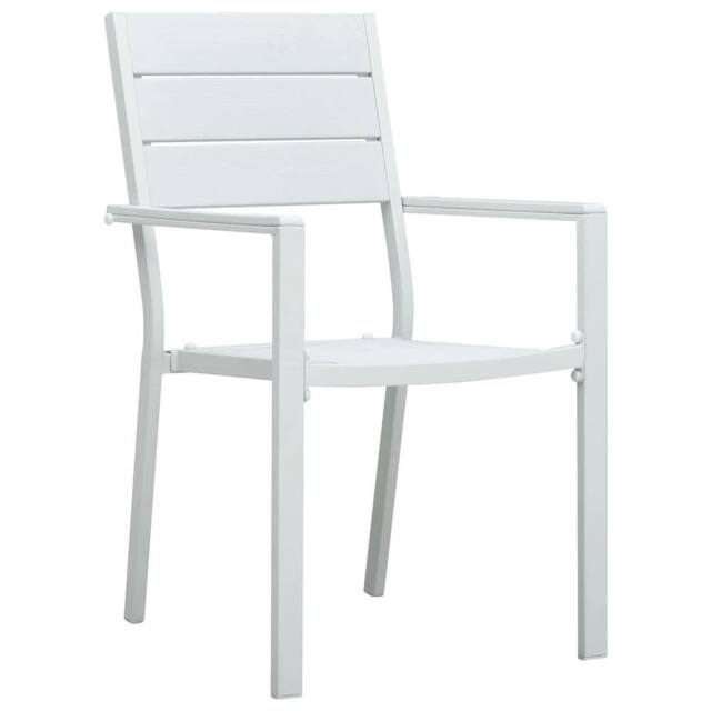 Berkfield Home Garden Chairs 4 pcs White HDPE Wood Look - image 1