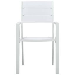 Berkfield Home Garden Chairs 4 pcs White HDPE Wood Look - thumbnail 3