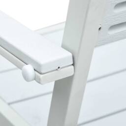 Berkfield Home Garden Chairs 4 pcs White HDPE Wood Look - thumbnail 8