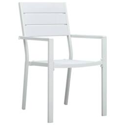 Berkfield Home Garden Chairs 4 pcs White HDPE Wood Look - thumbnail 1