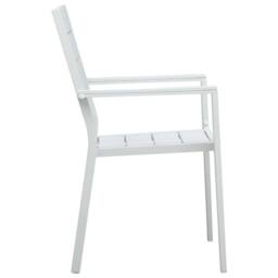 Berkfield Home Garden Chairs 4 pcs White HDPE Wood Look - thumbnail 4