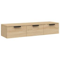 Berkfield Home Wall Cabinet Sonoma Oak 102x30x20 cm Engineered Wood in Light Tan - Size: 102 x 30 x 20 cm