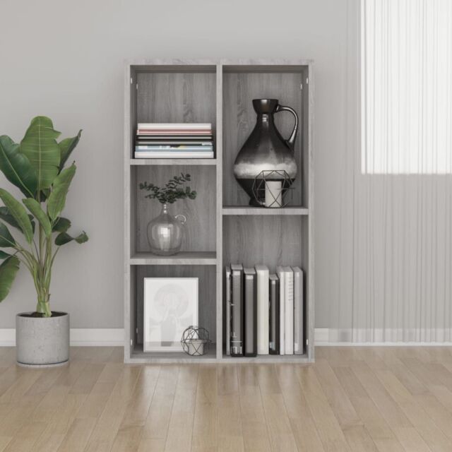 Berkfield Home Book Cabinet/Sideboard Grey Sonoma 50x25x80 cm Engineered Wood - Size: 50 x 25 x 80 cm - image 1