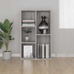 Berkfield Home Book Cabinet/Sideboard Grey Sonoma 50x25x80 cm Engineered Wood - Size: 50 x 25 x 80 cm - thumbnail 1