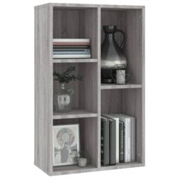 Berkfield Home Book Cabinet/Sideboard Grey Sonoma 50x25x80 cm Engineered Wood - Size: 50 x 25 x 80 cm - thumbnail 4