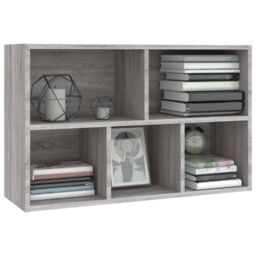 Berkfield Home Book Cabinet/Sideboard Grey Sonoma 50x25x80 cm Engineered Wood - Size: 50 x 25 x 80 cm - thumbnail 5