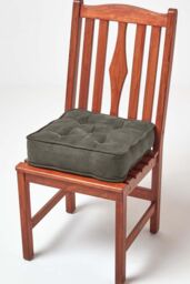 Homescapes Faux Suede Dining Chair Booster Cushion in Grey - Size: 40 cm x 40 cm - thumbnail 6