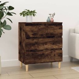 Berkfield Home Sideboard Smoked Oak 60x35x70 cm Engineered Wood in Brown - Size: 60 x 35 x 70 cm - thumbnail 1