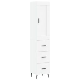Berkfield Home Highboard White 34.5x34x180 cm Engineered Wood - thumbnail 2