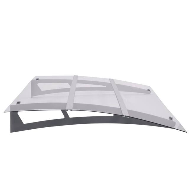 Berkfield Home Durable Door Canopy Silver & Transparent 150x90 cm PET in Clear - image 1