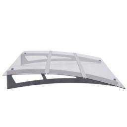 Berkfield Home Durable Door Canopy Silver & Transparent 150x90 cm PET in Clear
