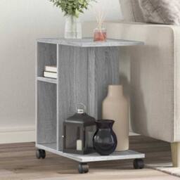 Berkfield Home Side Table with Wheels Grey Sonoma 50x30x55 cm Engineered Wood - Size: 50 x 30 x 55 cm - thumbnail 1