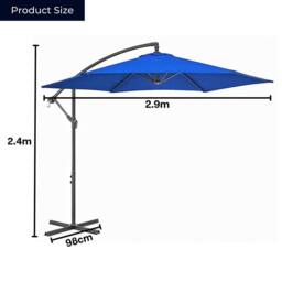 Samuel Alexander 3m Cantilever Parasol with Crank Handle for Patio Garden Banana Parasol with UV Protection Outdoor Umbrella Sun Shades for Garden - thumbnail 5