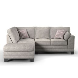 Furnishings For Less UK Hilliard Fullback L Shaped Fabric Corner Sofa Charcoal or Mist- Left Hand Facing in Beige - thumbnail 2