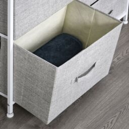 HOMCOM 5 Drawer Linen Basket Storage Unit Organisation with Shelf in Grey - thumbnail 8