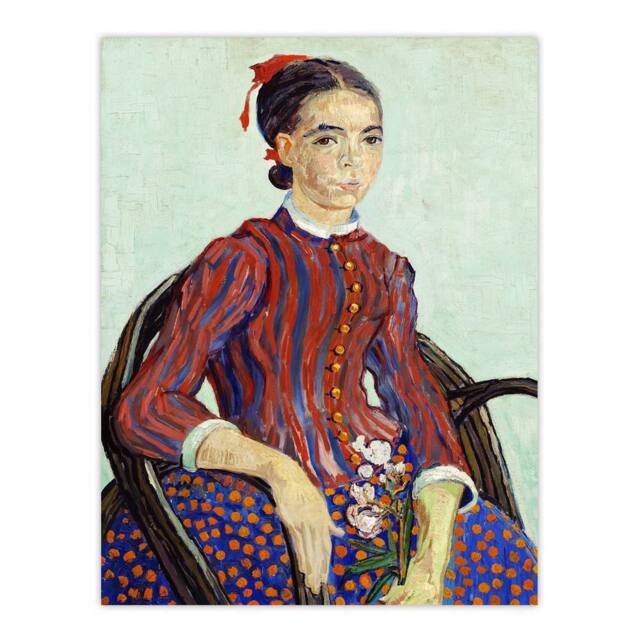 "Artery8 La Mousme Sitting on a Cane Chair Van Gogh Wall Art Print Poster - Size: W12"" x H16""" - image 1
