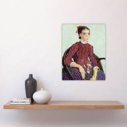 "Artery8 La Mousme Sitting on a Cane Chair Van Gogh Wall Art Print Poster - Size: W12"" x H16""" - thumbnail 4