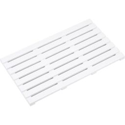 MANTRARAJ Bamboo Bath Mat Anti-Slip Wooden Slatted Duckboard Bath Shower Mat Black in White