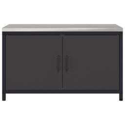 Berkfield Home Kitchen Storage Cabinet with Shelf with Storage with Door Black Steel - thumbnail 6