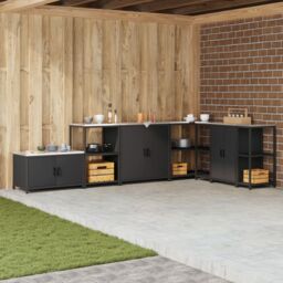 Berkfield Home Kitchen Storage Cabinet with Shelf with Storage with Door Black Steel