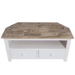 Statement Furniture Florence Corner TV Unit With 2 Drawers & Shelf in White - thumbnail 5