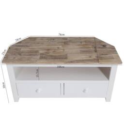 Statement Furniture Florence Corner TV Unit With 2 Drawers & Shelf in White - thumbnail 2