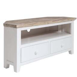 Statement Furniture Florence Corner TV Unit With 2 Drawers & Shelf in White - thumbnail 6