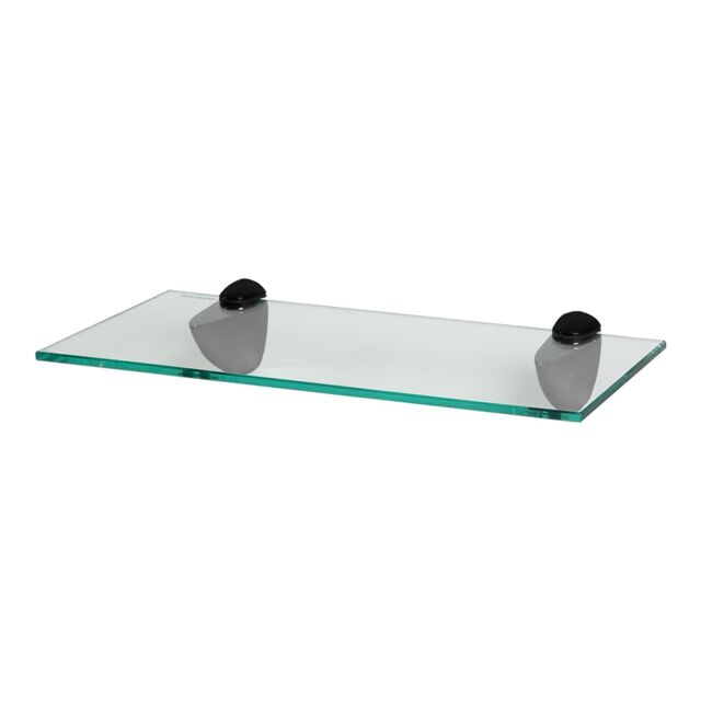 Harbour Housewares Floating Glass Shelf - 40cm - Bathroom Shower Storage Display Shelf in Black - image 1