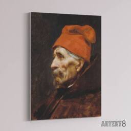 "Artery8 Gyzis Nikolaos Old Man Fez Portrait Canvas Wall Art Print - Size: W18"" x H24""" - thumbnail 2