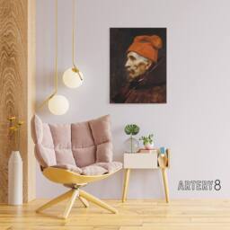 "Artery8 Gyzis Nikolaos Old Man Fez Portrait Canvas Wall Art Print - Size: W18"" x H24""" - thumbnail 3