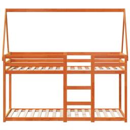 Berkfield Home Bunk Bed without Mattress Wax Brown 90x190 cm Single Solid Wood Pine - thumbnail 4